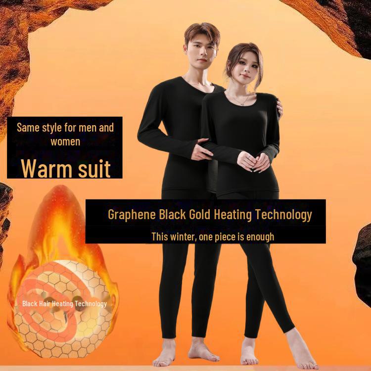 

Термобелье черного золота - комплект из мягкого бархата для пар, мужчин и женщин, идеально подходит для осени и зимы 4XL чёрный