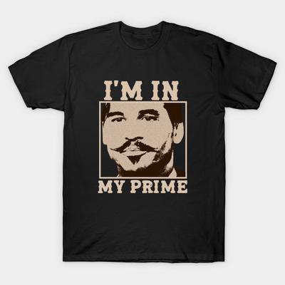 Herren Schwarzes Print T-Shirt Super Groß T-Shirt Doc Holiday: """Ich bin in meinen besten Jahren." Grabstein - Film Vintage No-Cut Transferpapier Druck Baumwoll T-Shirt"""