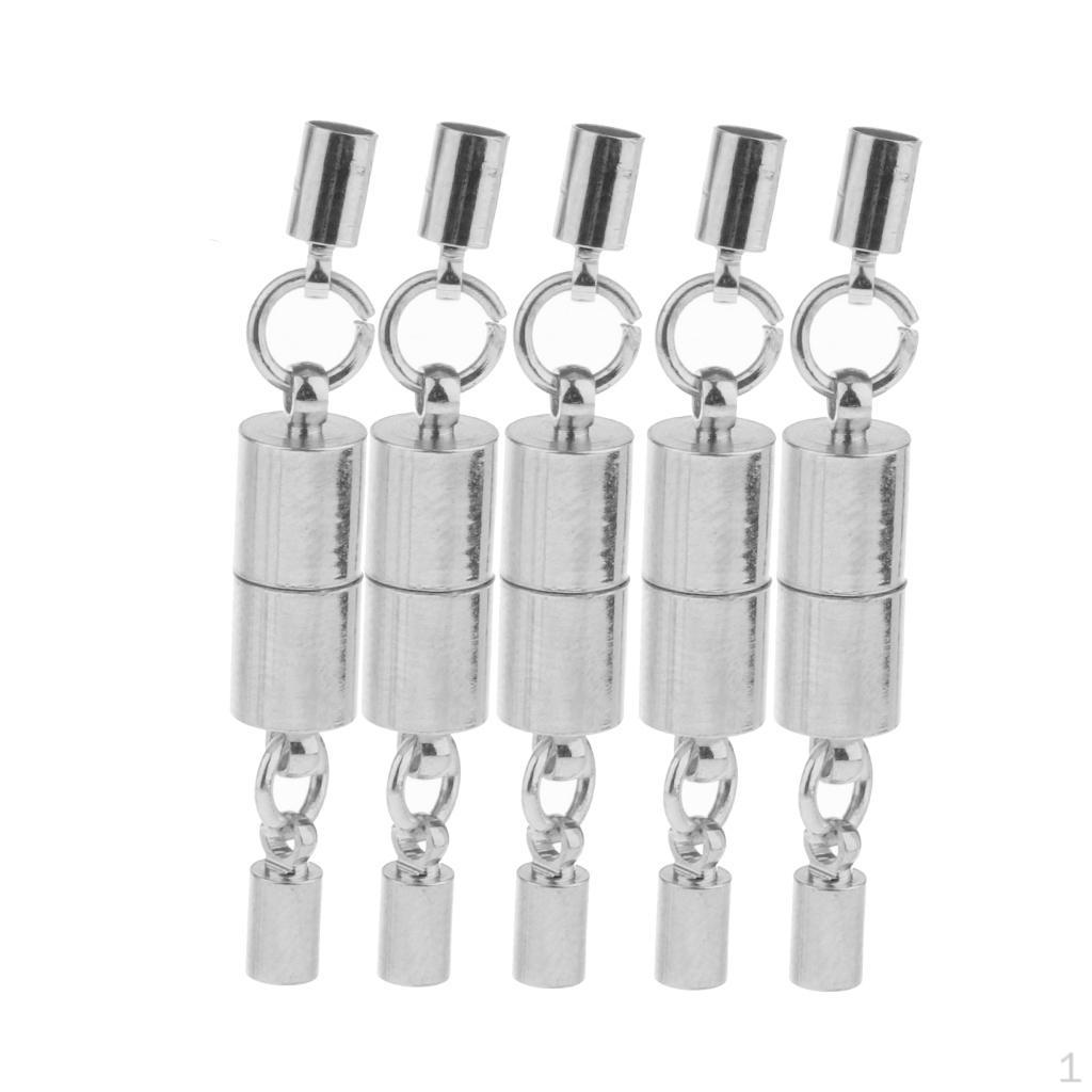

5 Pieces Clasps for DIY Necklace Bracelet Jewelry with Chain срібний