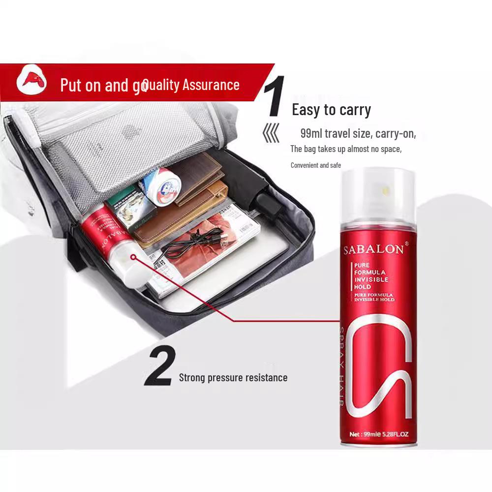 Shabelong Men's Volumizing Hair Gel & Strong Hold Spray - Travel Size, Long-lasting Fresh Scent