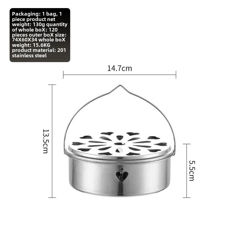 

Портативная противомоскитная катушка из нержавеющей стали с крышкой - уличный лоток для отпугивания комаров