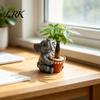 Small Planter Cute Elephant Planter, Animal Flower Pot, Weatherproof Indoor Outdoor Thickened Cactus Air Plant Holder for Home Office Desktop