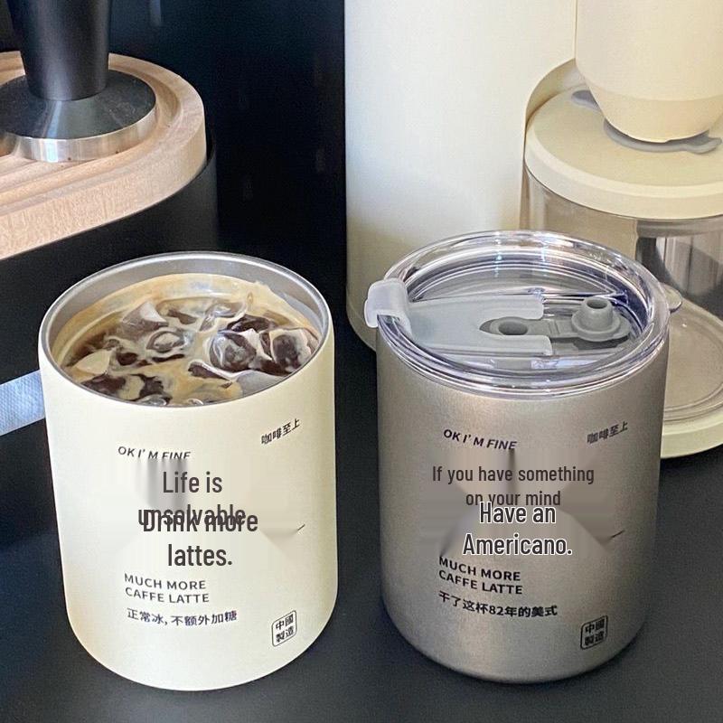 Stainless Steel Insulated American Travel Coffee Cup with Straw