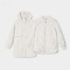 Fila Solid Color Zipper Hooded Reversible Long Sleeve Cotton Jacket Women Jackets Mist-Lotus-White F11W414904F-IV