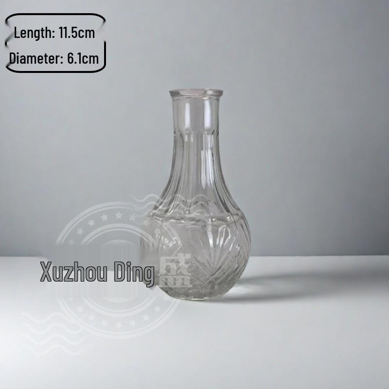 High-End Retro Glass Vase Set: Floor-Standing Transparent Ornaments In Soft Ins Style