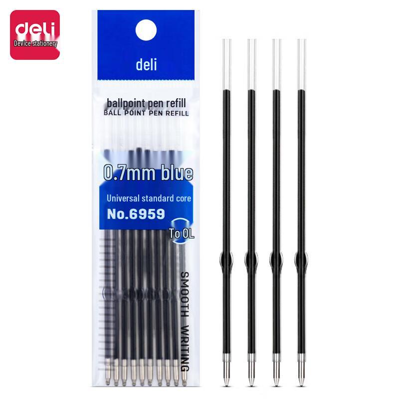 Deli 6959 0.7mm Blue Ballpoint Pen Refills