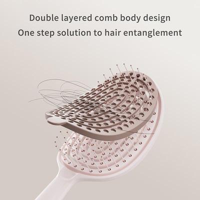 Fluffy  Big Curved Hollow Comb Hair Scalp Massage Comb Self-Cleaning Fluffy Comb Styling Tool High Cranial Vault Comb