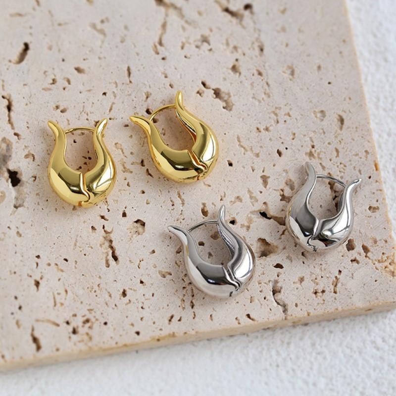 Geometric Simple U Shaped Hoop Earrings for Women French Vintage Ear Buckle Party Jewelry Gifts