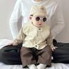 Baby Vest Jacket Autumn Baby Clothes New Han Fan Handsome Boy Foreign Style Striped Bottoming Shirt Straight Pants