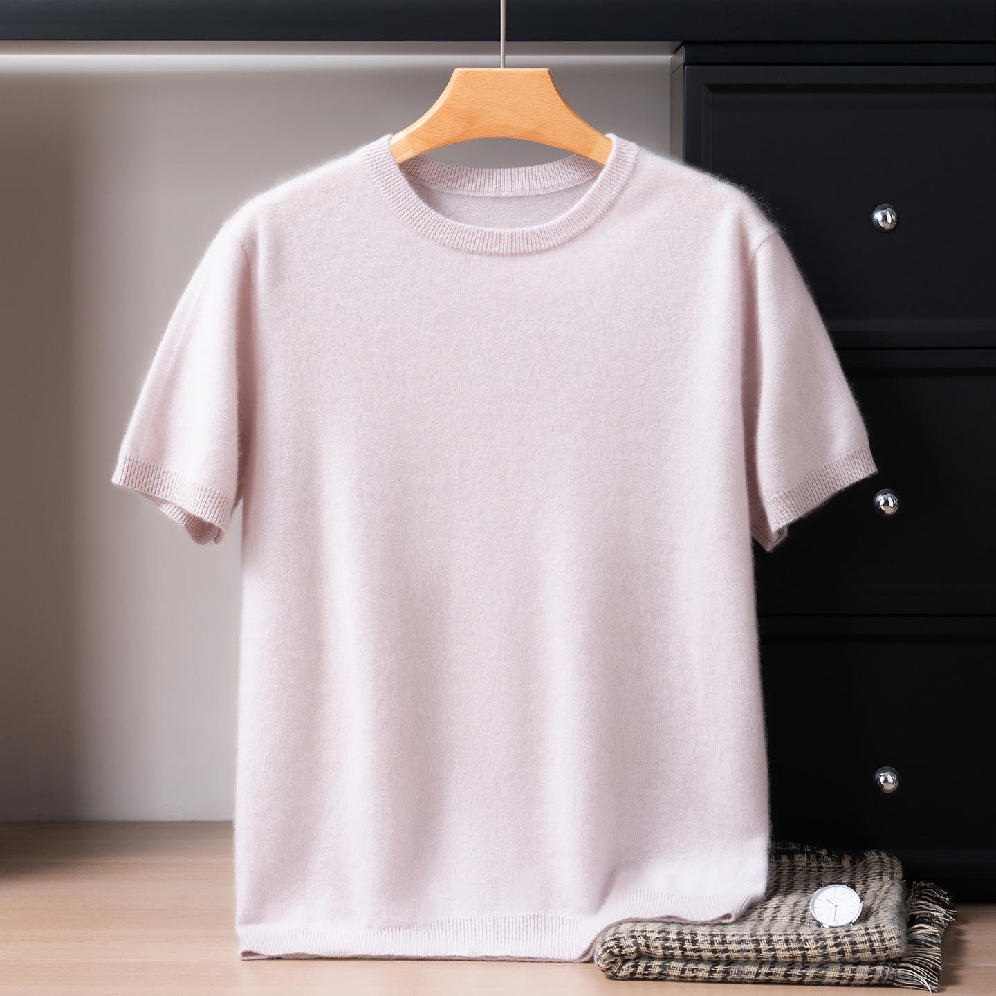 Men s Baby-Soft 100% Pure Cashmere Round Neck Short Sleeve Sweater Triple Extra Large