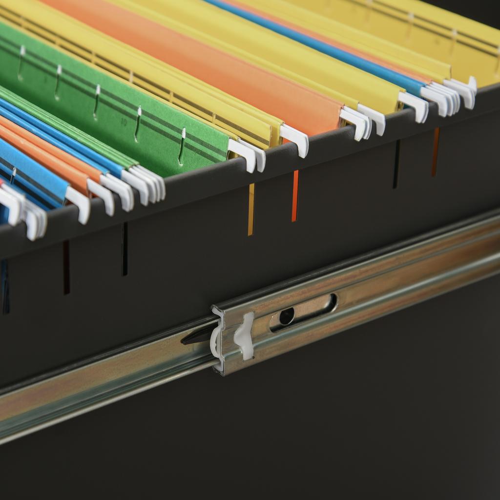 3 Drawer Filling Cabinet, Mobile Metal File Cabinet with Anti-tilt Design for Letter, A4, Legal Size, White
