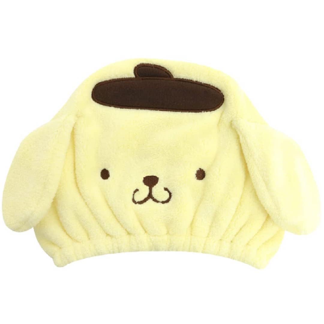Sanrio Pompompurin Fluffy Bath Towel Cap for Swimming Hair Drying Character Design Adults, Girls, Boys, Kids, Children, Pool, Towel,
