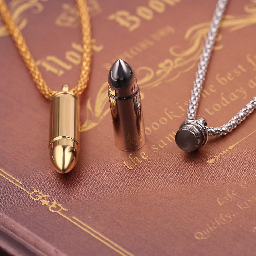 European and American Men's Domineering Pendant Bullet Head Can Open Necklace Jewelry Sweater Chain