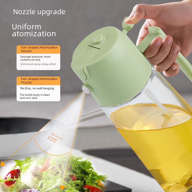 Dual-Purpose Glass Oil Spray Bottle for Kitchen & Air Fryer: Leak-Proof, Atomizing Sprayer