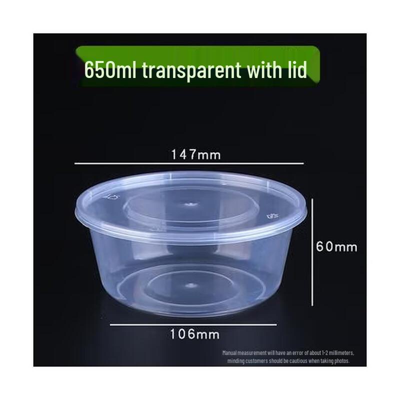 ONYLM Transparent Round Disposable Food Containers