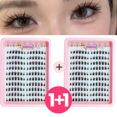 1+1 Lashernala 280 Strand Eyelash Extensions, No Glue Eyelashes, Eyebrow Extensions, Strand Eyelashes, Cat Eye, First Love Eyes