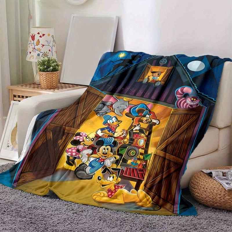 1pc, Mickey and Friends Home Decor Flannel Blanket Perfect Gift for Bedroom, Living Room, Travel, Camping, Car