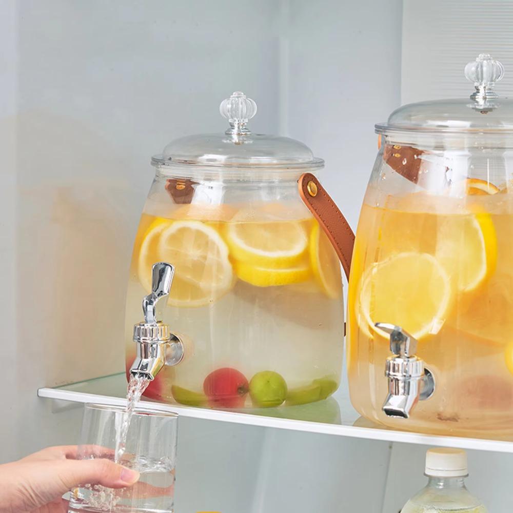 With Faucet Cold Drink Dispenser Transparent Water Pitcher Beer Barrel Water Jug  Camping