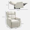 Recliner, Adjustable Upholstered Chair with Footrest, Reclines 160 degrees, Linen Look, Quick Assembly, Beige