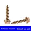 Hex Pointed-Head Self-Tapping Wood Screws M5/M6 - Flanged Wood Thread, Drilling Tail