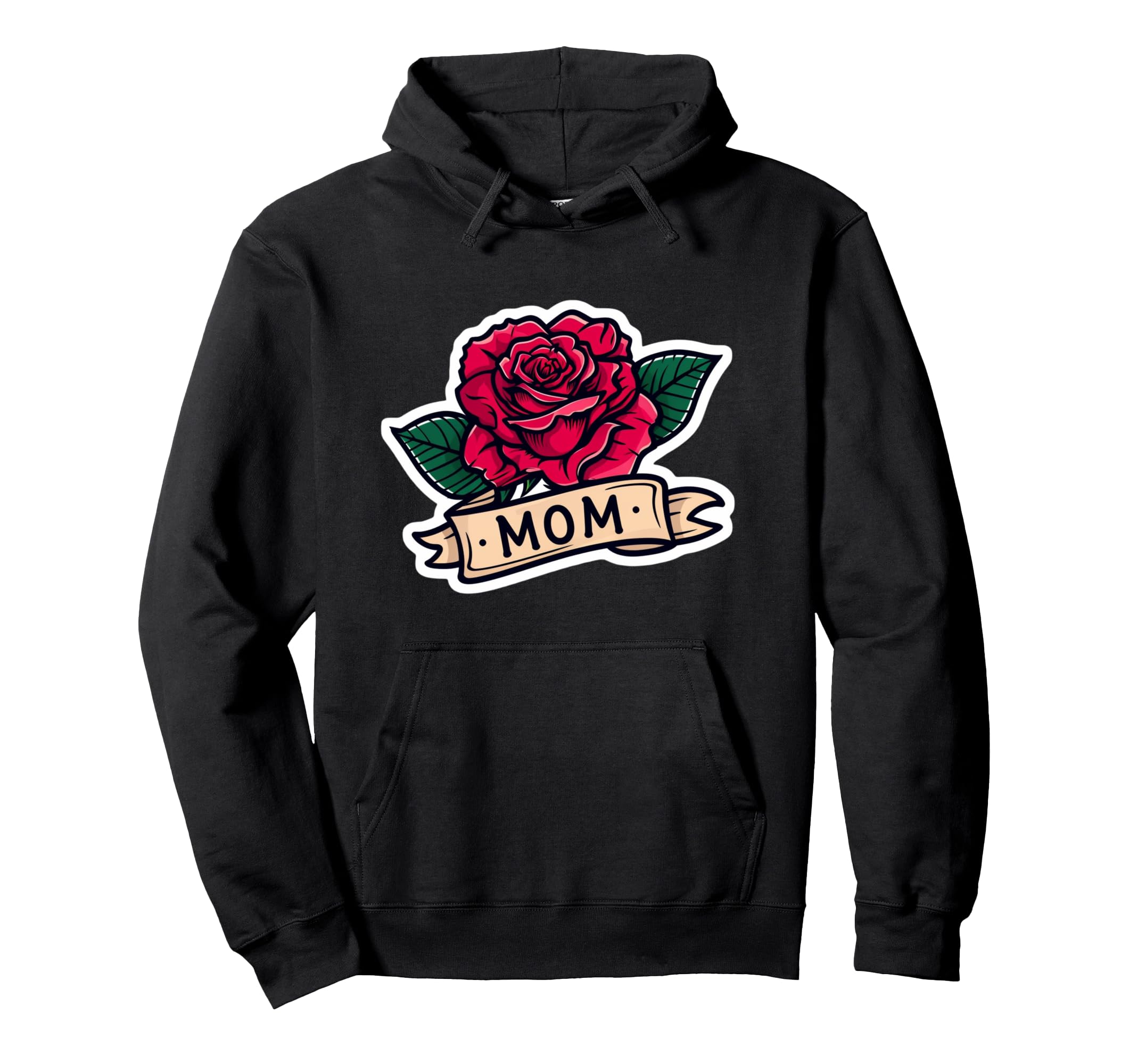 

A sweet cartoon featuring vibrant red roses and a [MOM] ribbon.