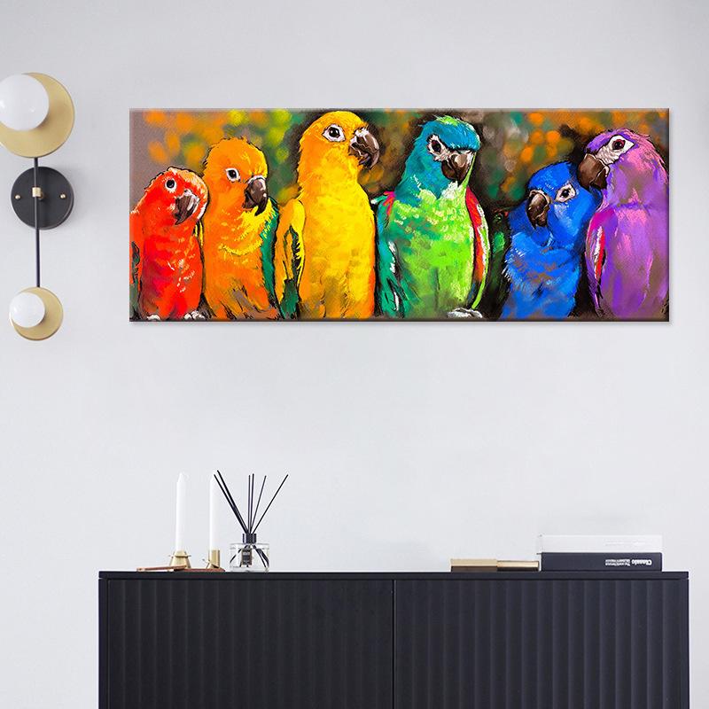 Acuarelă Papagali Pictură decorativă Acasă Living Room Pictură cu animale Poze de perete pentru living Postere și imprimeuri lungi
