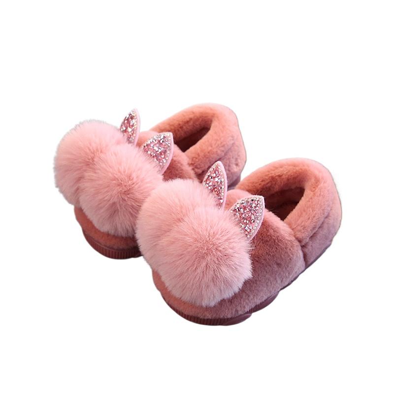 Winter Child Slippers Warm Cute Cotton Slipper Anti Slip Comfort Home Slippers Casual Plush Baby Shoes Daily Simple Cotton Shoe