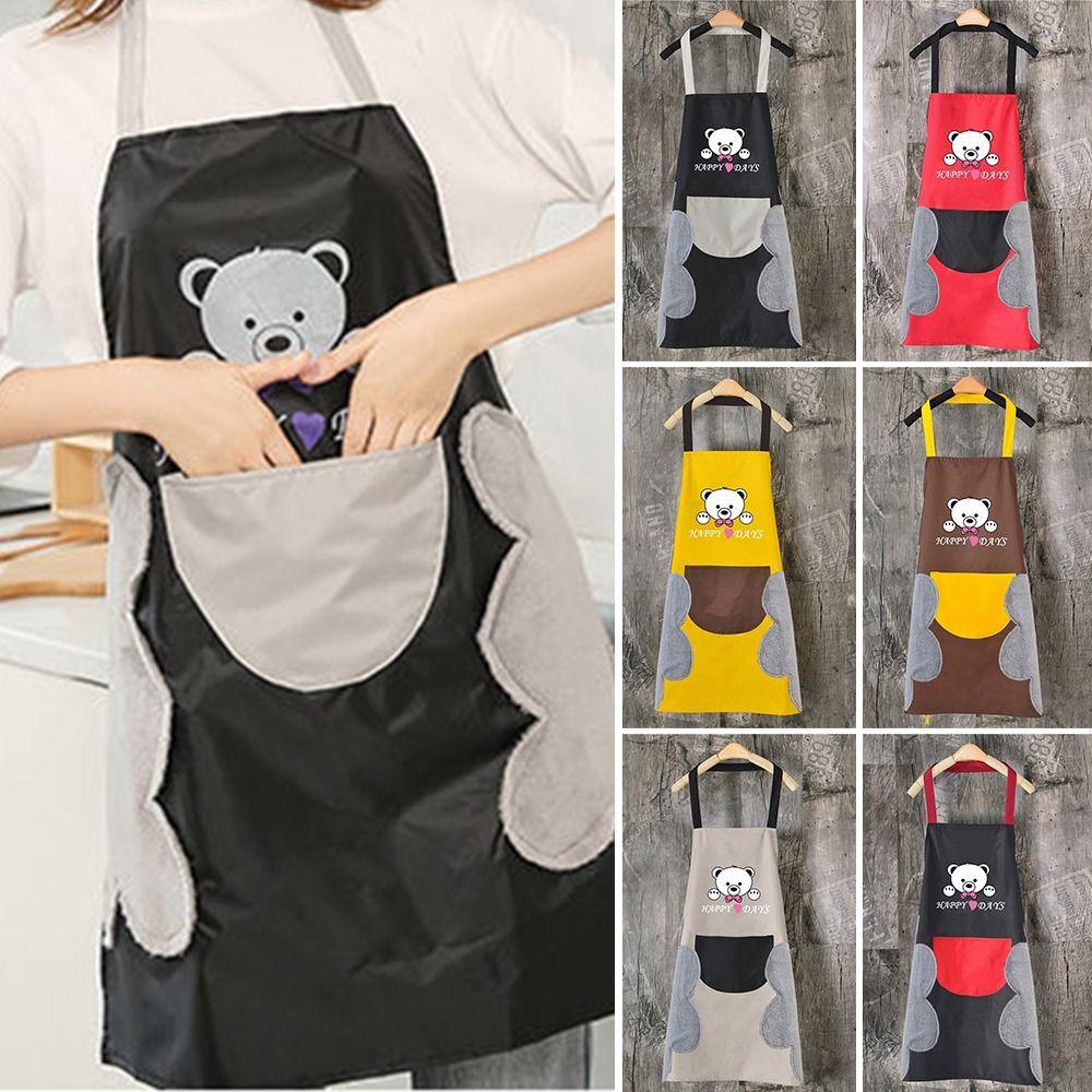 With Hand Towel Kitchen Apron Waterproof Restaurant Uniform Household Antifouling Apron  Barber