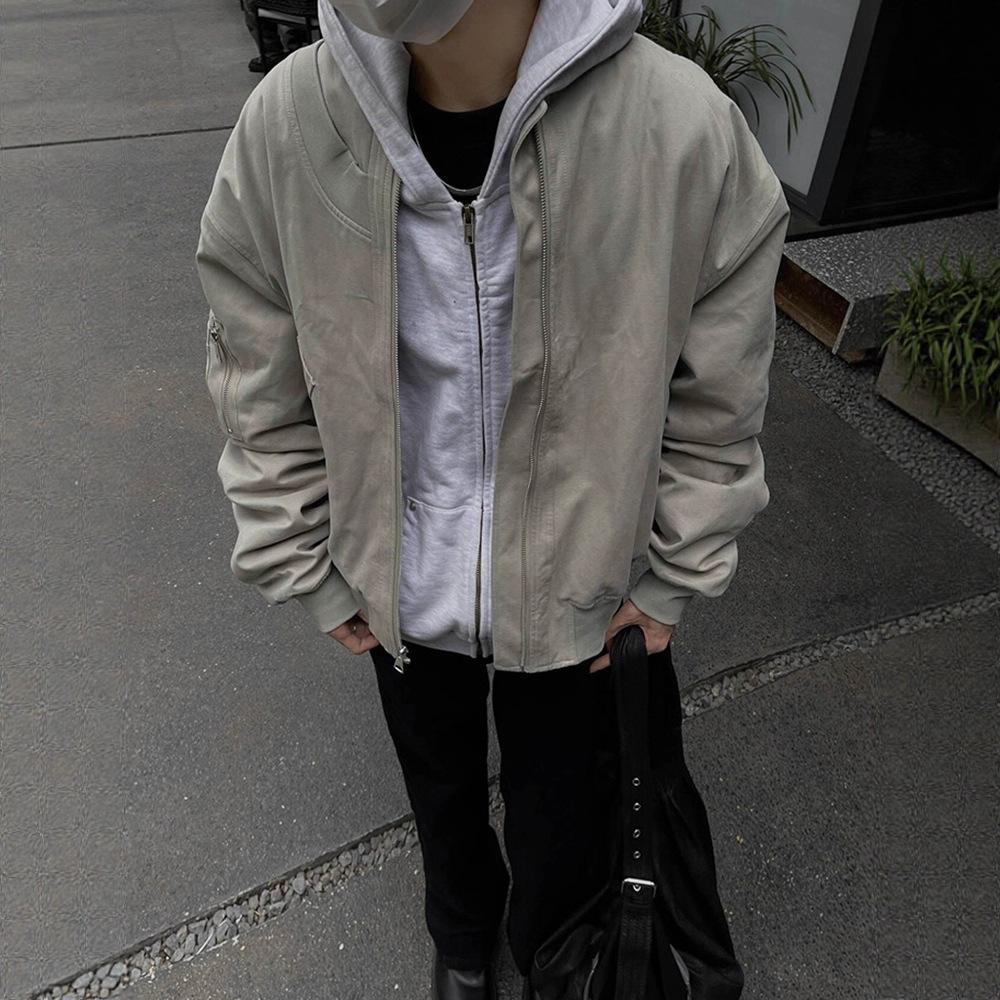 American Retro High Street Bomber Jacket Men and Women Spring and Autumn Design Sense Loose Casual Tooling Baseball Jacket Tide