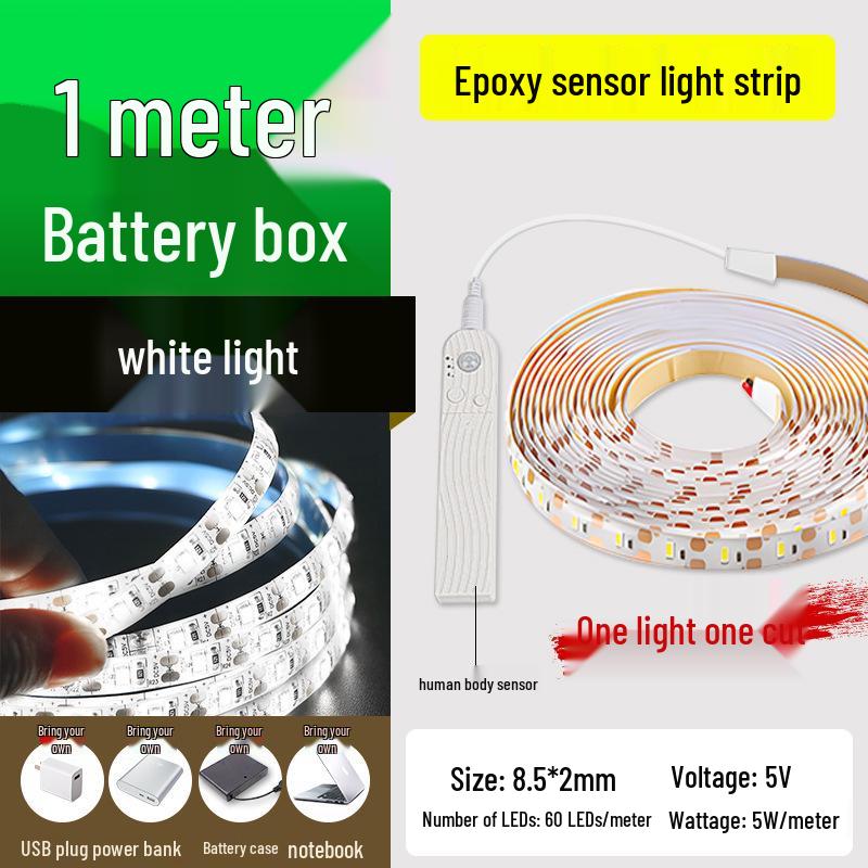 USB Rechargeable Motion Sensor LED Strip Light: Ultra-thin, Self-Adhesive, Wireless Night Lighting