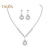 1 Set Women Jewelry Set Rhinestone Necklace Earrings Prom Wedding Party Bride Water Drop Dangle Earrings Formal Occasions Neck Jewelry