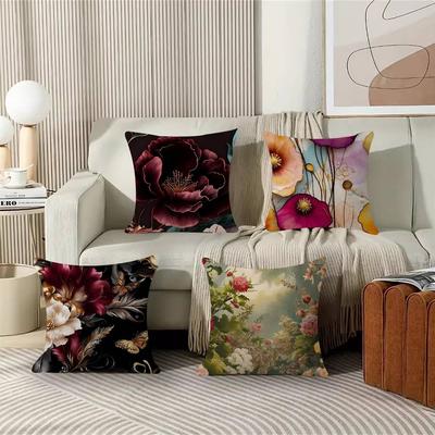 Vintage Blumen Kunst Blume Kissen Geschenk Heim Büro Dekoration Kissen Schlafzimmer Sofa Auto Kissenbezug Kissenhülle