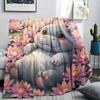 1Pc Cartoon Print Flannel Blanket, High Quality Comfortable for All Seasons, Home Decor, Warmth and Comfort, Perfect for Christmas Birthday Gift