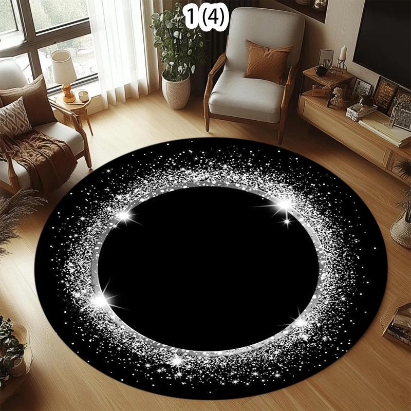 Sun Round Rug Spiritual Floor Carpet Moon Non Slip Circle Rugs Mystic Anti Slip Mat Solid Area Rugs Beige Rug For Living Room