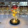 Gold Foil Simulation Rose Glass Cover Ornament, Valentine's Day, Mother's Day, Birthday Gift, Creative Home Decoration