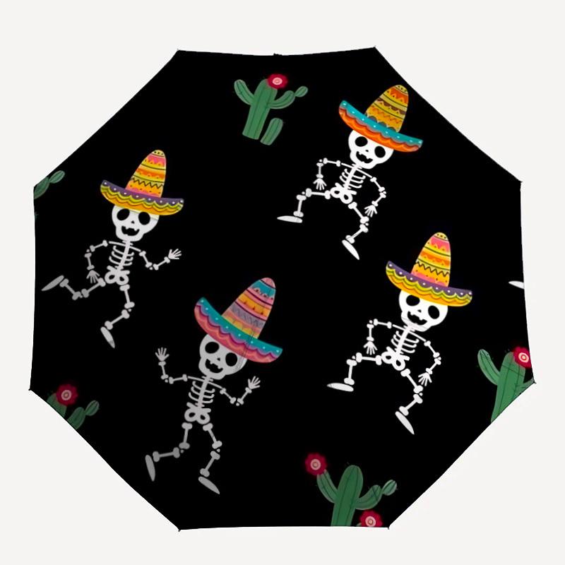 

1pc Skeletons Automatic Opening/closing Umbrella with Auto Open/Close, Windproof, Foldable Sunshade, Perfect Gift for Friends, Durable Plast