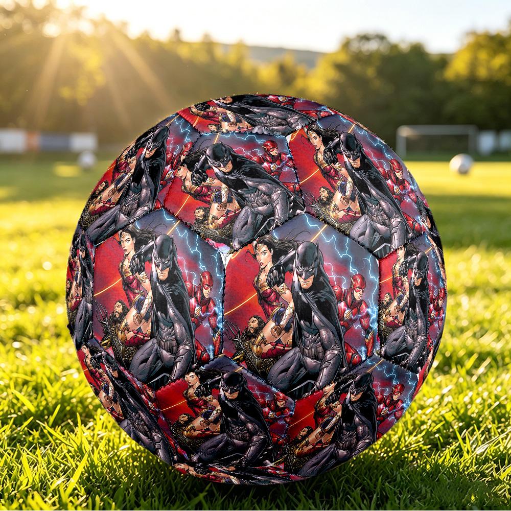 DC Comics Universe Printed Size 5 Standard Football, Waterproof PU Training Soccer Ball for Outdoor Sports