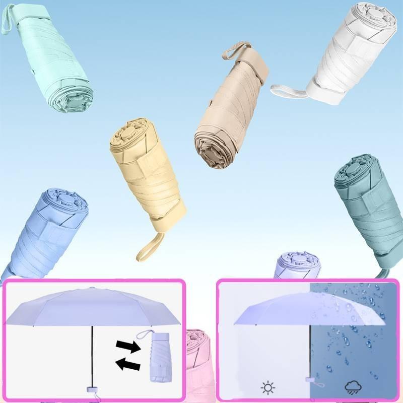 Stylish Multicolor Portable Foldable Umbrella For Women With Uv Protection Fabric