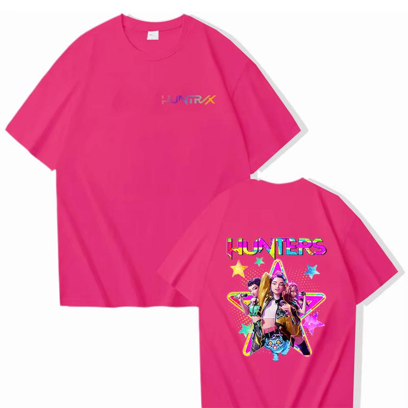 Movie KPop Demon Hunters T-shirts Cute Kawaii Rumi Mira Zoey Graphic T-shirt Men Women Fashion Oversized T Shirts