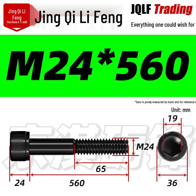 M20-M27 High Strength Blackened Hex Socket Head Cap Screw with Knurled Cylindrical Half Thread