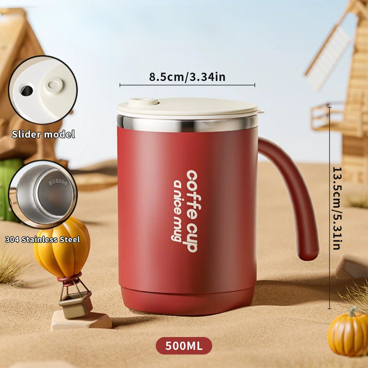 

500ML Thermal Cup 304 Stainless Steel Double-layer Coffee Mug Cold And Hot Resistant Water Cup Sealed Milk Coffee Cup Drinkware 401-500ml червоний