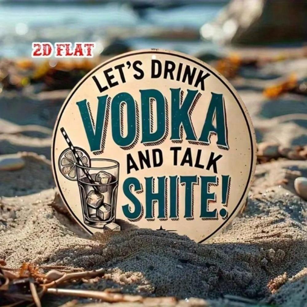 Vintage Metal Wall Sign Vodka Bar Decor for Garage