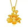 Gold Lotus Meimei O-shaped Chain Necklace - Women's Versatile Chinese Style Long Necklace