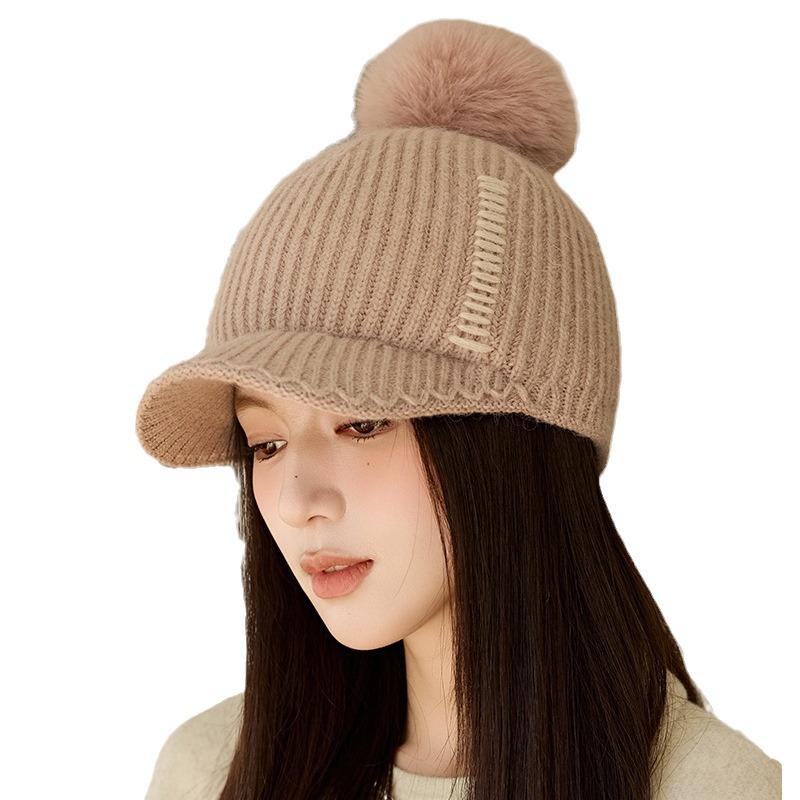 Knitted Baseball Cap Women's Winter Thick Ear Protection Hat