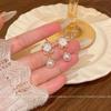 Korean Zircon Flower Earrings Women's Retro Super Fairy Temperament Pearl Earrings Mori Earrings
