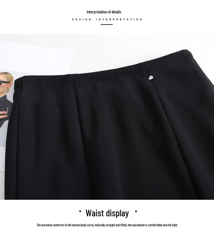 Drapey Fishtail High-Waisted Black Skirt - Slimming, Hip-Hugging, Elegant (2026 Spring)