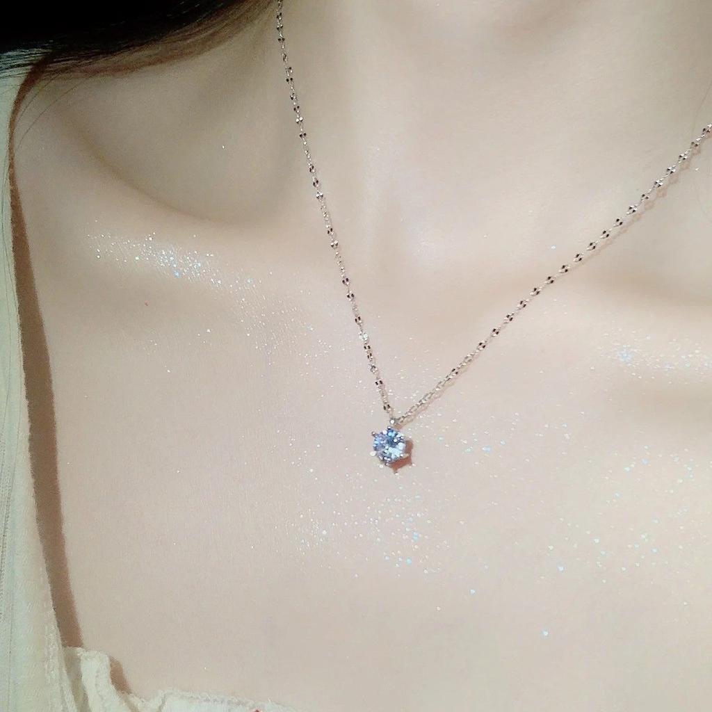 Crystal Shine Six Claw Drill Necklace For Women Wedding Jewelry Minimalism Girls Neck Chokers