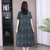 Summer 2026 Plus Size Cotton Silk Long Dress for Middle-Aged Women