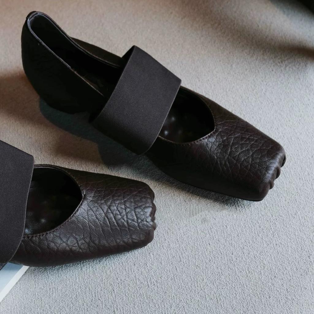 Innere Höherstellung Retro Mary Jane Schuhe neues Schweinenasen-Elefantenmuster superweich minimalistische Ballerinas