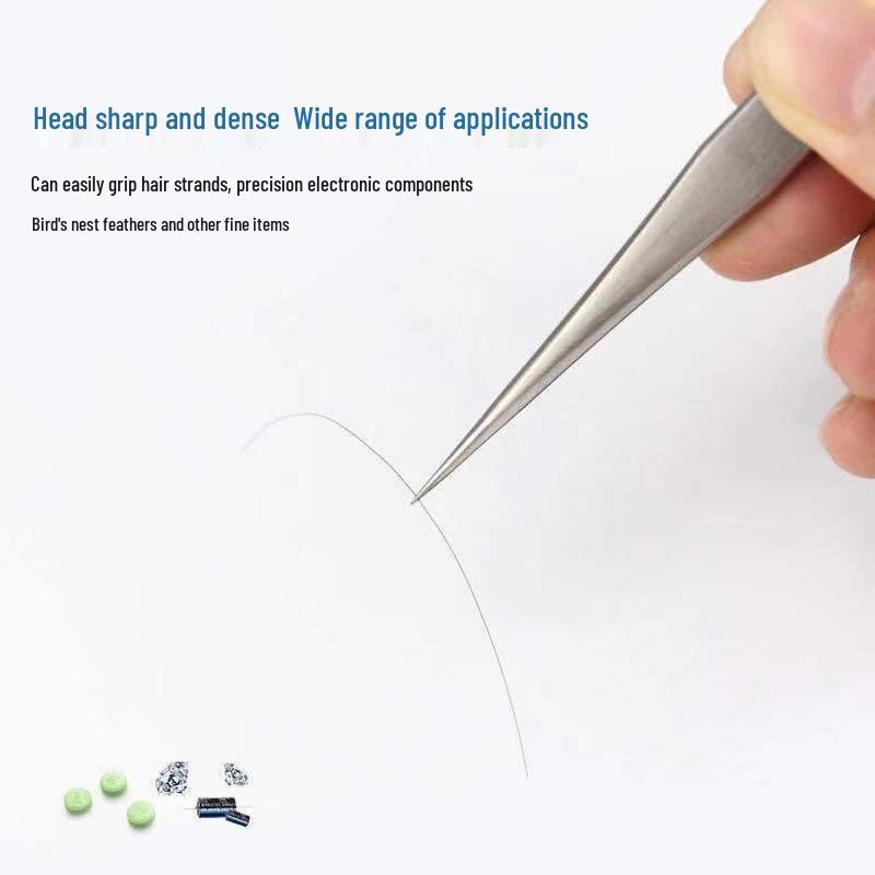 High Precision 304 Stainless Steel Pointed Tip Tweezers for Electronics and Hair Tweezing